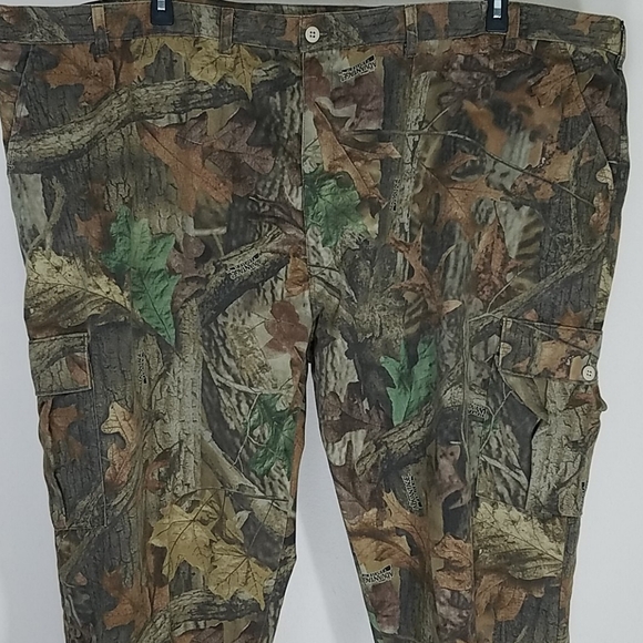 Camo Cargo Pants Mens 6 pocket Timber Camouflage Deer Duck Hunting 56 W adj - Picture 3 of 10